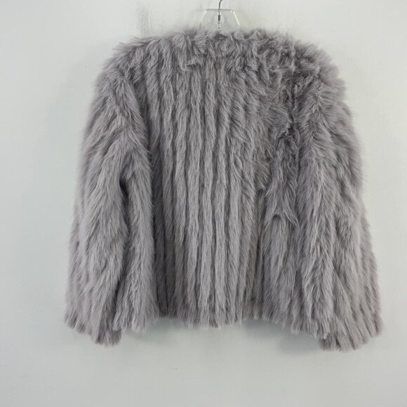 MIMIUS~Gray FAUX Fur Toggle Front Closure Jacket~Size Small - Picture 2 of 3
